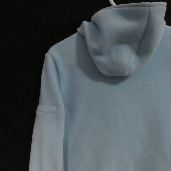 GAP | small | Light Blue Zip-Up Fleece Hoodie | White Side Panels | Zip Pockets - Picture 10 of 15